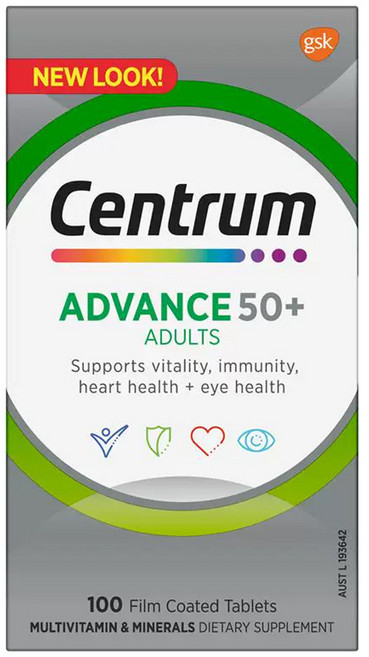 센트룸 호주정품 대용량 어드밴스 실버 (50세이상) 남여공용 100정, 1개