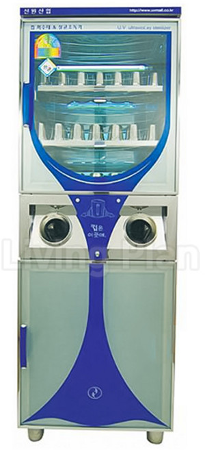 리빙플랜 컵회수겸용 살균소독기 스텐컵 약150개용량 SW-2200H 살균+건조