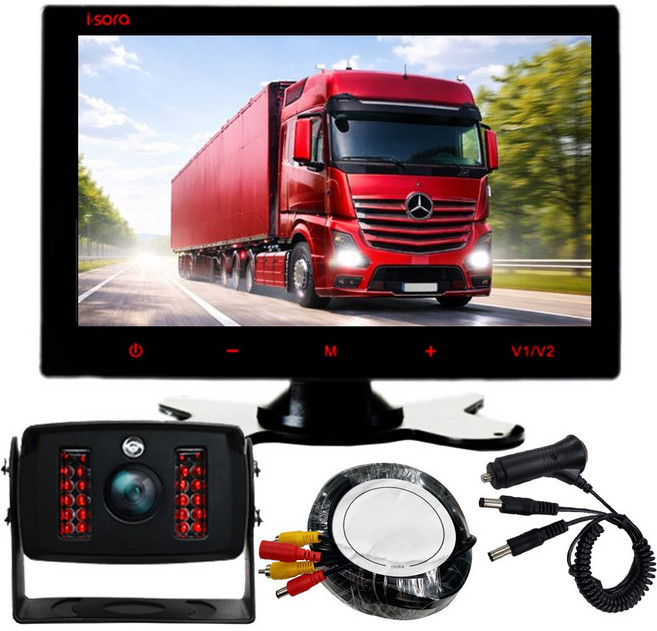 아이소라 시모스 와이드 160만화소 적외선 화물차 특장차 후방카메라 풀세트, 카메라+7인치모니터, Y시거잭+일체형배선15M