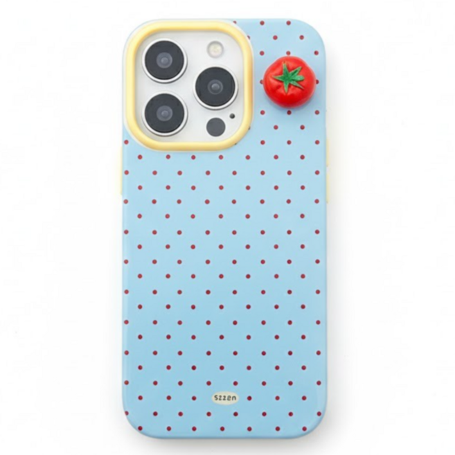 바바준 레드 땡땡이 왕 토마토 케이스