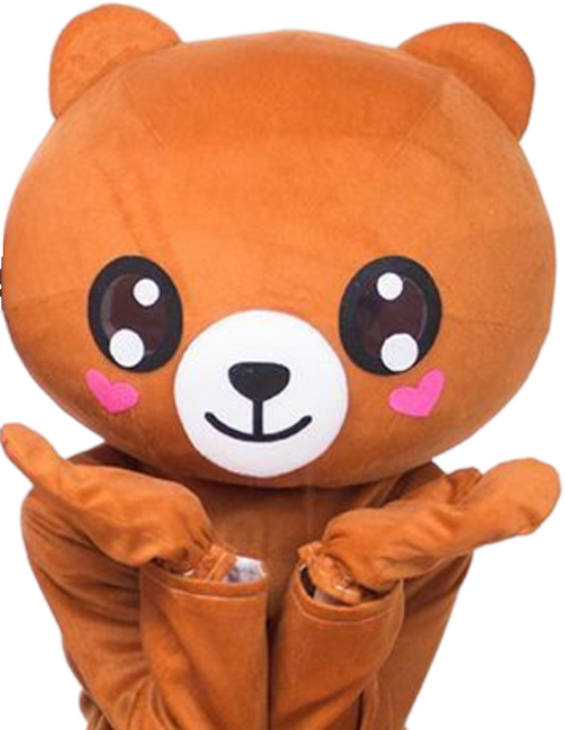 곰돌이 인형탈 행사용 매장 홍보용 축제 곰가면, 1세트, 웃는 곰인형