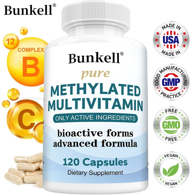 순수 메틸화 멀티비타민 캡슐 19 in 1 포뮬라로 비타민 C D B12 엽산 마그네슘 아연 등이 함유되어 일상 건강과 면역 건강을 지원, 1개, 60회분 - 쿠팡