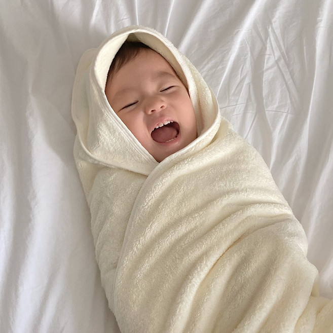 돗투돗 유아용 멀티 목욕타올, 1개, 아이보리