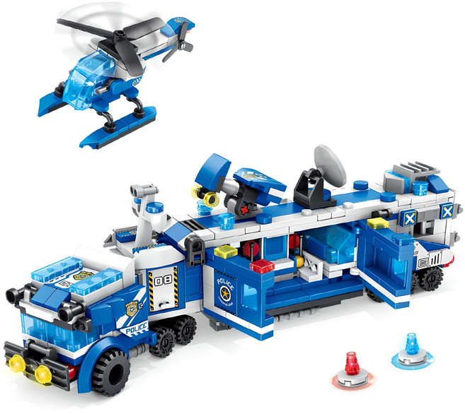 경찰 본부 차량 레고호환블록, 혼합색상, 1개