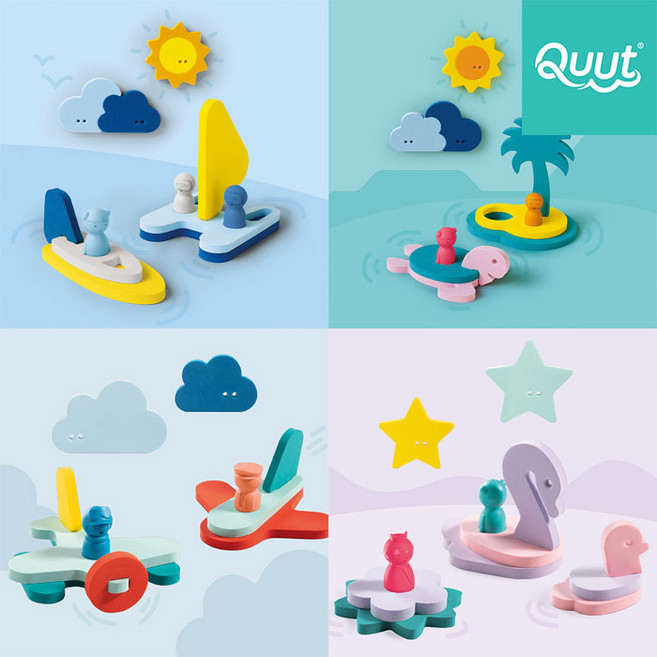 큐트 목욕놀이 입체 조립블록, 트레저아일랜드, 1개