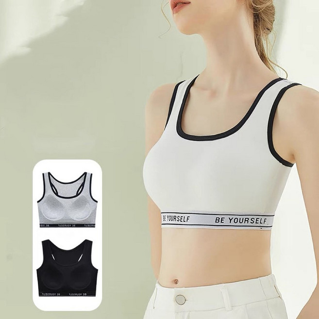 FANSYLI 순면 스포츠브라탑 노와이어 요가 헬스 골프 브라0401F04