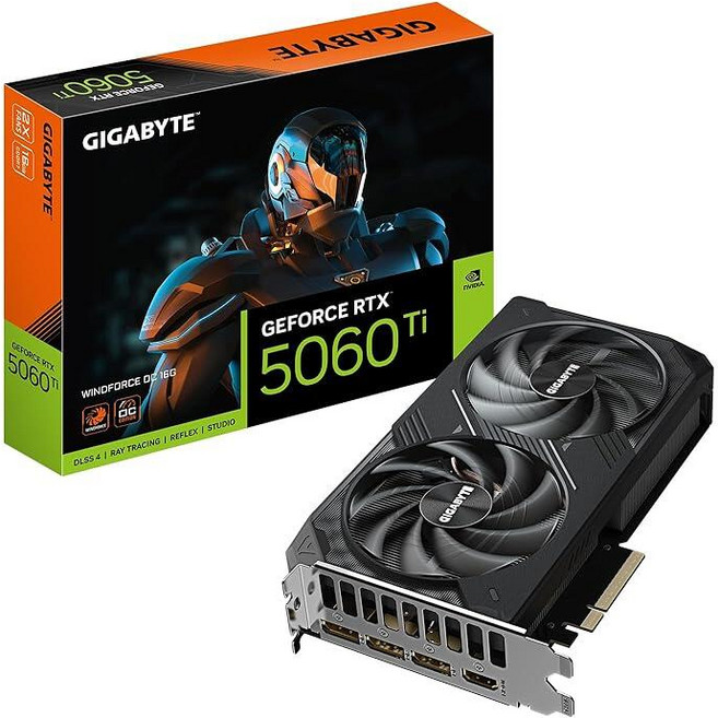 GIGABYTE GeForce RTX 5060 Ti WINDFORCE 16G 그래픽 카드 16GB 128비트 GDDR7 PCIe 5.0 냉각 시스템 GV-N506TWF2, GIGABYTE GeForce RTX 5060 Ti W