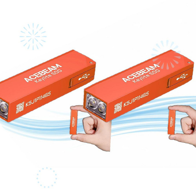 ACEBEAM 에이스빔 휴대용 손전등 키라이트 500루멘 키체인 충전식 2개 JW