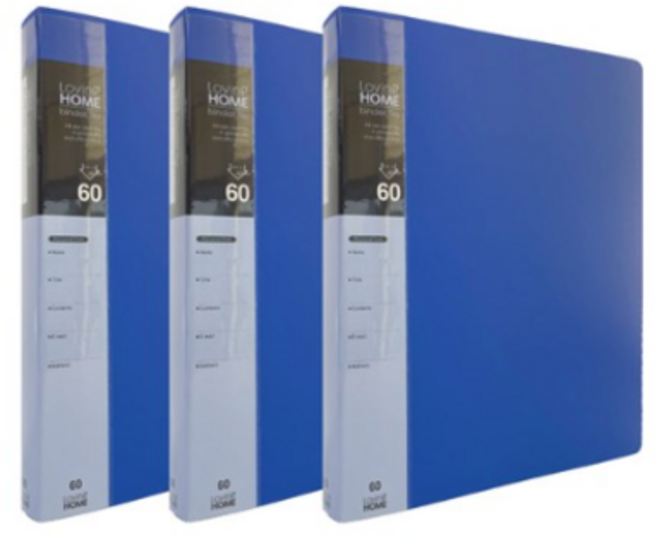 오렌지오피스 A4 3공 O링 클리어 바인더화일 60매, 블루, 12개