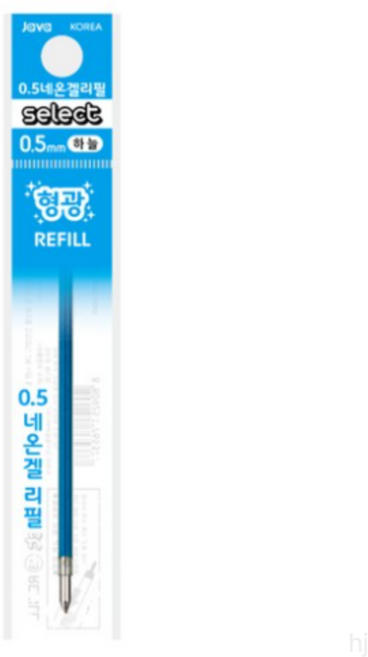자바펜 콘타입 중성 네온겔 형광 리필심 0.5mm, SKY(하늘), 480개