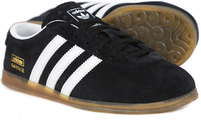 아디다스 우먼스 스니커즈 가젤 GAZELLE LOW PRO W 블랙-화이트 3S 로고