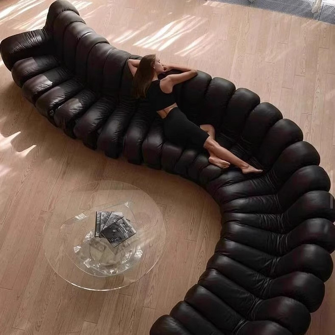 소파 고급스러운 가죽소파 3인용 거실용, 1개, I. 약 5.1미터 블랙 메인사진 동일스타, H. 베이