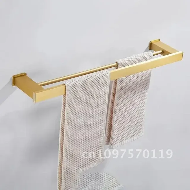 닦았 골드 공간 알루미늄 수건 걸이 욕실 형 펜던트 랙 보관 하드웨어 홀더, 08 60cm, 1개