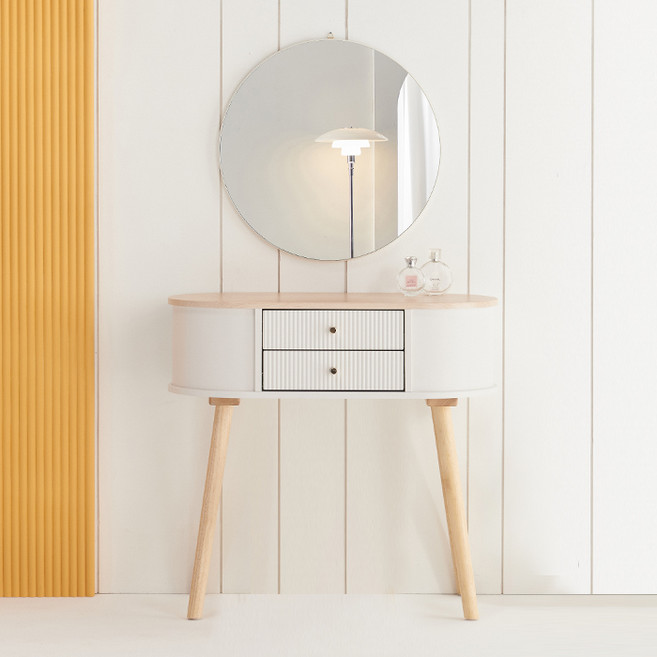 [보루네오] 엘리브 블랑 수납 화장대 거울세트 ca114-1, 화이트메이플