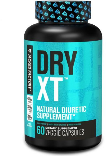 Jacked Factory 재키드 팩토리 드라이-XT 이뇨제 워터 필 - 자연 보충제 수분 저류 및 팽만감 감소 민들레 뿌리 추출물 칼륨 7가지 강력한 성분 60개의 채식 캡슐, 60개들 (1팩), 1개