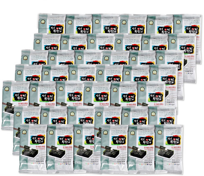 장흥무산김 도시락김(4g) 51봉 조미김 식탁김 유기인증 해바라기유, 4g, 51개