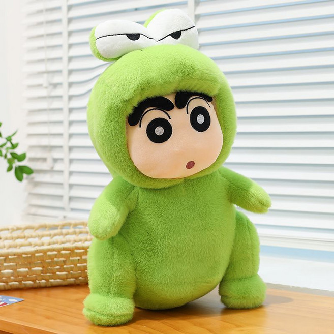 蠟筆小新 公仔毛絨玩具 搞怪變裝 小新 陪睡娃娃 抱枕, 鱷魚款,32cm, 1個