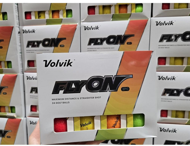 코스트코 Volvik 볼빅 플라이온 골프공 2피스 24개입, 4개, 그린, 옐로우, 오렌지, 레드