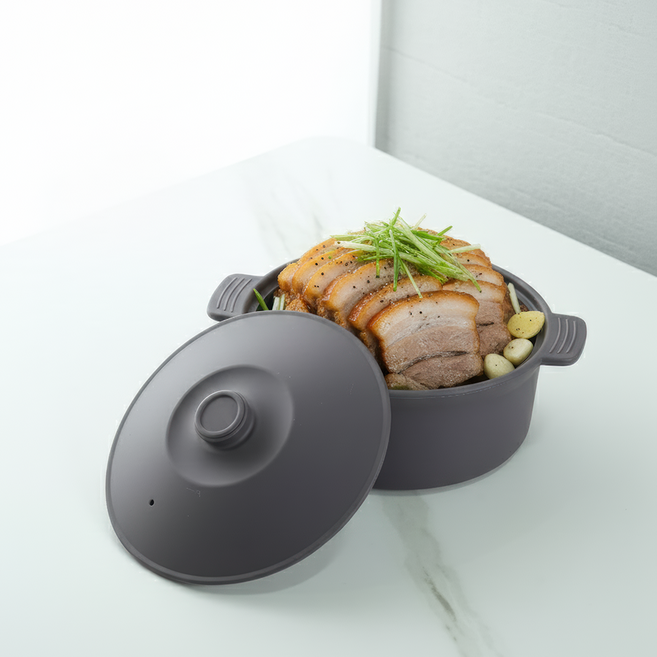 소노리떼 국산 실리콘 계란찜기 원형 대형 1200ml 라면용기, 퍼플그레이 퍼플그레이, 1개