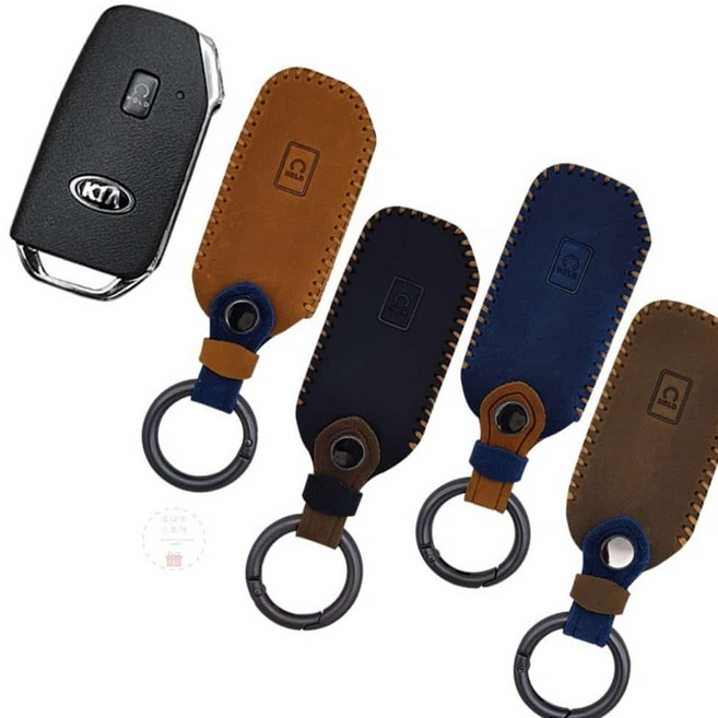셀토스 리얼가죽 스마트키케이스 K7프리미어 자동차, RLK타입5버튼/네이비