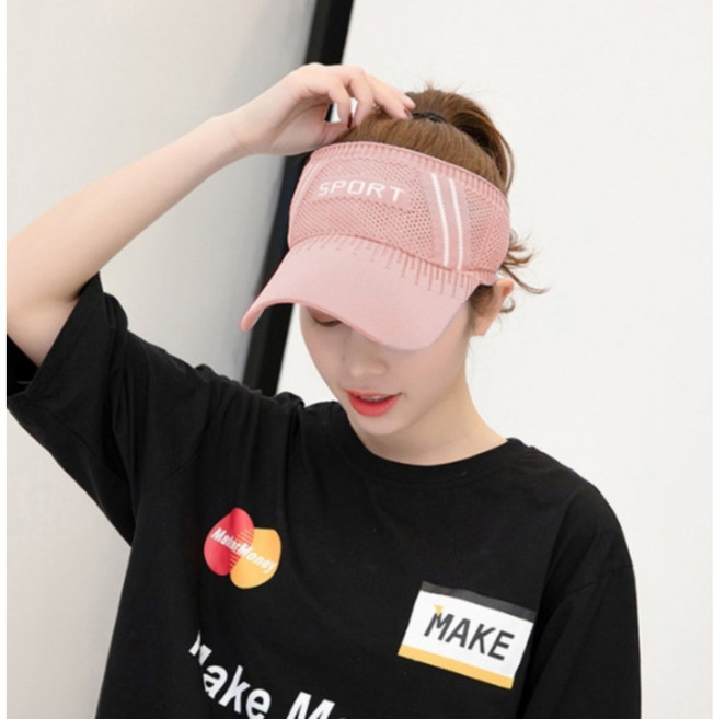 여자 여성 메쉬 짜임 골프 테니스 아웃도어 썬캡 차단 스크린 40대 모자 봄, 1개