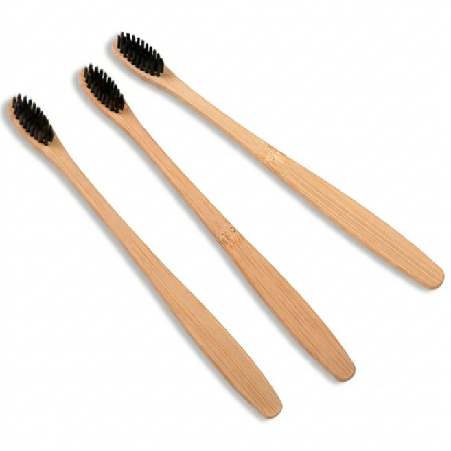 이븐스 자연으로 대나무 칫솔 제로웨이스트 공용, 대나무 숯댕이, 1세트, 10개입
