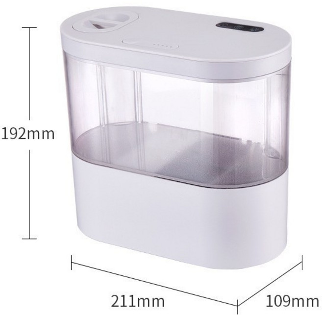 生態魚缸 辦公室魚缸 桌面魚缸 小魚缸 烏龜缸 孔雀缸 懶人魚缸 米蝦 水族, 1個, 02.白色桌面魚缸三鍵升级款