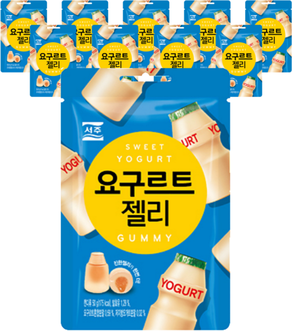 서주 코스트코 대용량 미니 알맹이 맛있는 쫄깃 간식 젤리 요구르트 50g, 10개