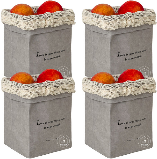 살림공간 페이퍼백 야채망 다용도 냉장고정리, 4개, 세트