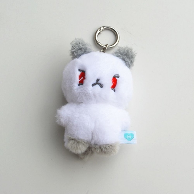 플레이브 PLAVE 므메미무 가방걸이 보이그룹 버추얼 액세서리 키링 캐릭터 굿즈 응원 인형, 1개, I. 뾰족한 회색 귀 빨간 눈 키 체인
