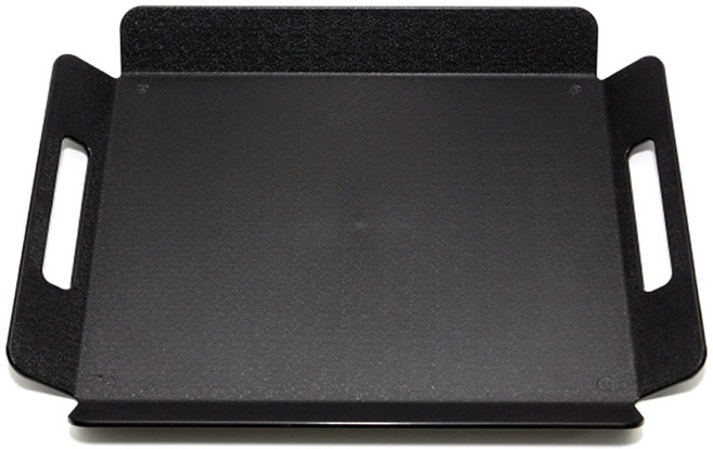 주방애몰 폴리카보네이트 논슬립 손잡이 쟁반 트레이, 블랙, 1개