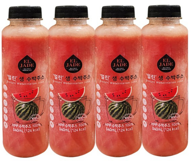엘제이드 얼린 생 수박주스 340ml x 4개(아이스박스+아이스팩), 4개