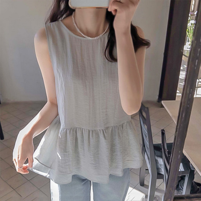 리린 LABEL 시즌모먼트 아랫단샤링 레이어드 러블리 탑 실키블라우스 2color 2652957