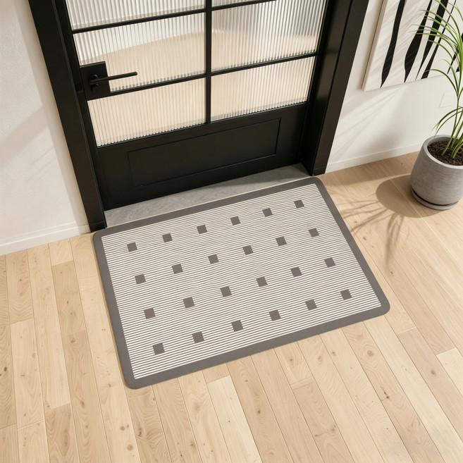 SoftDiary 빨아쓰는 규조토 욕실 발매트 흡수력 좋은 화장실 욕실매트 대형, 그레이, 1개