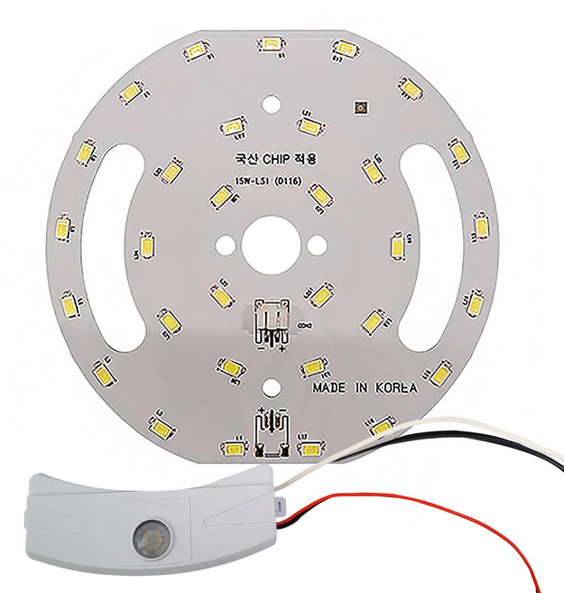 원형 센서 모듈 15W 컨버터포함 LED 현관등, 백색, 1개