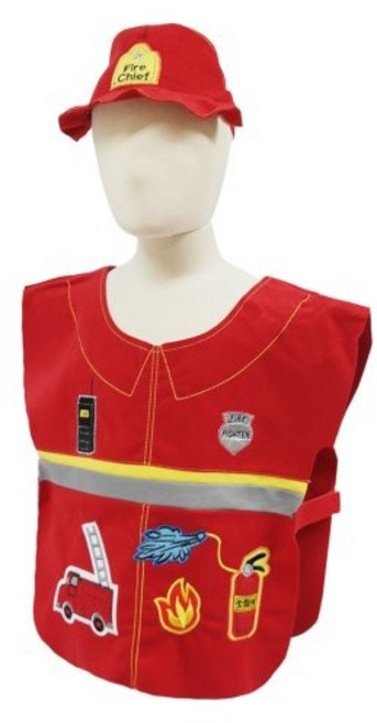 MK역할놀이교구 역할의상 40303-3 소방관 옷과 모자 직업놀이, 1개