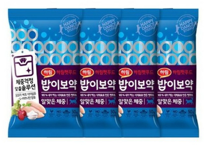 하림펫푸드 전연령 밥이보약 알맞은체중 고양이사료, 4개, 50g, 알맞은 체중