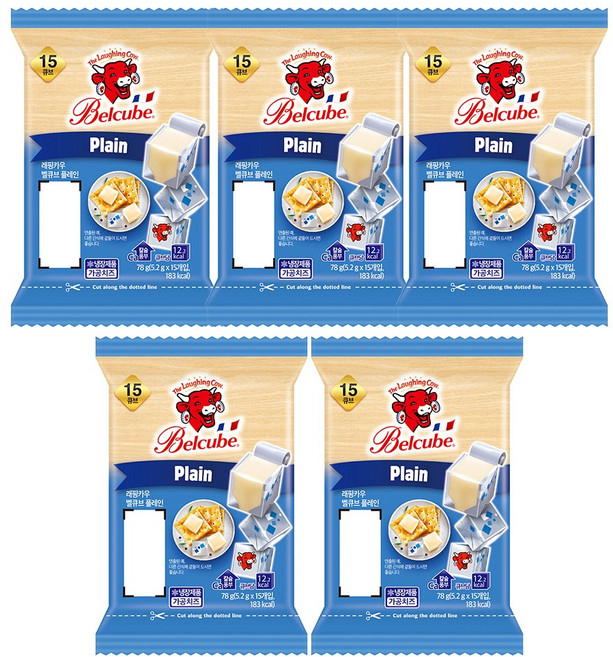 래핑카우 벨큐브 플레인 78g (1입) 냉장무배, 5개