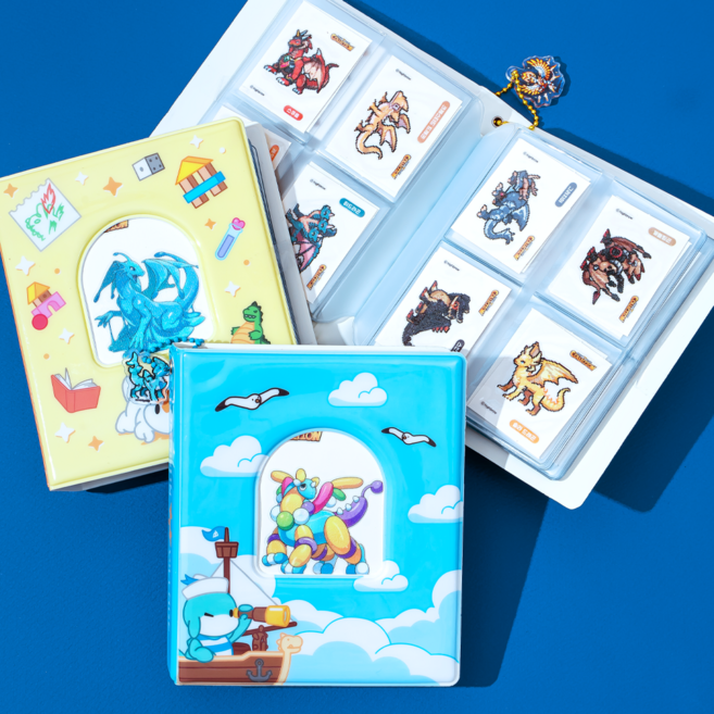 드래곤빌리지 4단 미니 띠부씰 콜렉트북 2종, 샤크곤