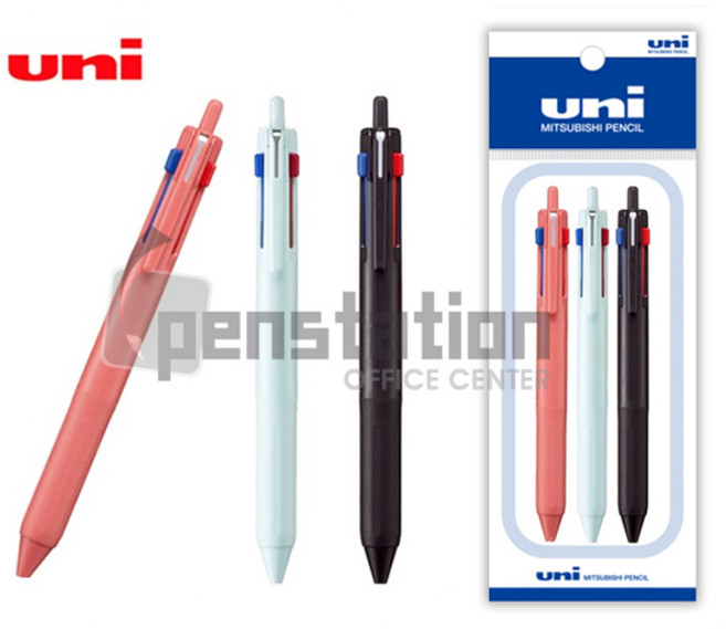 유니 제트스트림 507 3색 볼펜 0.5mm 세트, 1개, 0.5mm 아이스블루1개+블랙1개+베리핑크1개 세트