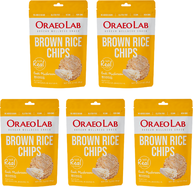 오래오랩 팽이버섯 현미칩 저당 다이어트 간식, 5개, 90g
