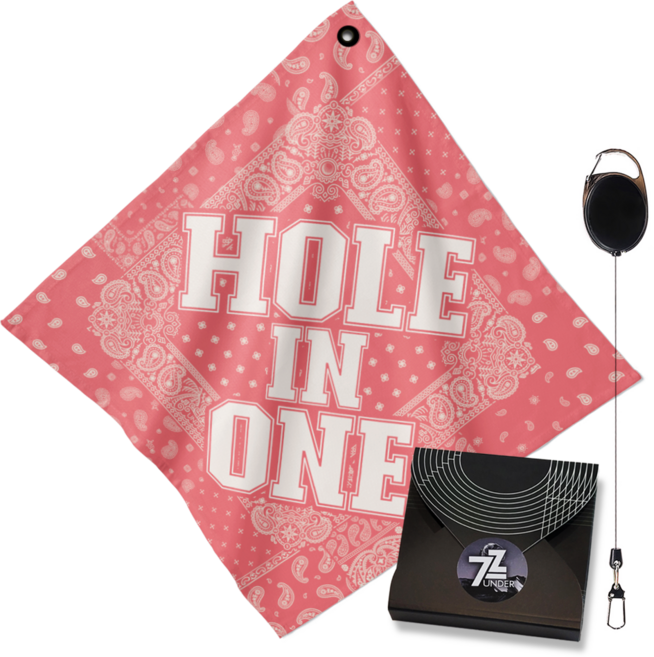 언더72 골프타올 릴와이어 클립형 세트 극세사 파크골프 겸용 선물용, 1세트, T84_홀인원_코랄