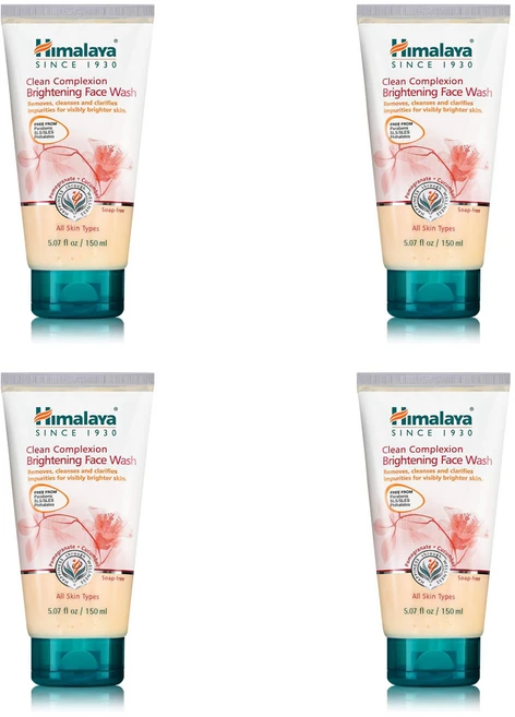 Himalaya Clean Complexion Brightening FaceWash 150ml 히말라야 클린컴플렉션 브라이트닝 페이스워시 4팩 - 쿠팡