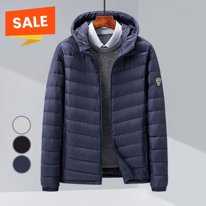 ZAJA [재고정리]남성 후드 경량패딩 초경량 보온 점퍼 겨울 데일리 아우터 출퇴근용 자켓