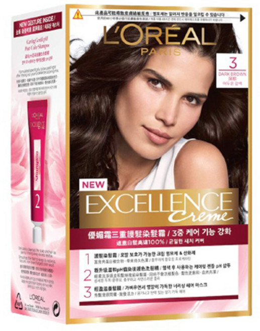 L'OREAL PARiS 巴黎萊雅 優媚霜染髮霜, 1個, 深棕色
