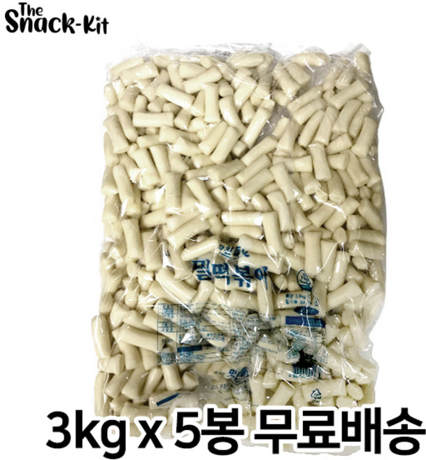 맛찬들 백미 밀떡볶이 정관절단이등분 3kg (무료배송) 밀떡 떡볶이떡, 15kg, 5개