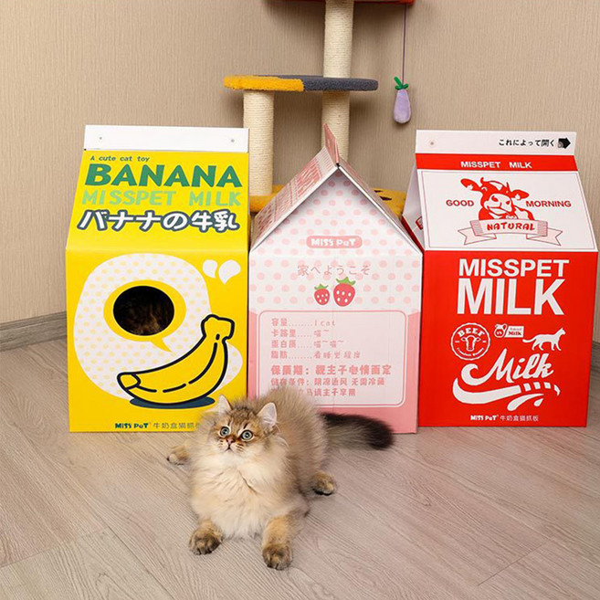 다묘집사 고양이 숨숨집 스크래쳐, 1. 딸기우유, 1개