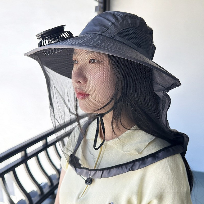 太陽能風扇帽 防蚊帽 網紗面罩 遮陽防曬 釣魚帽