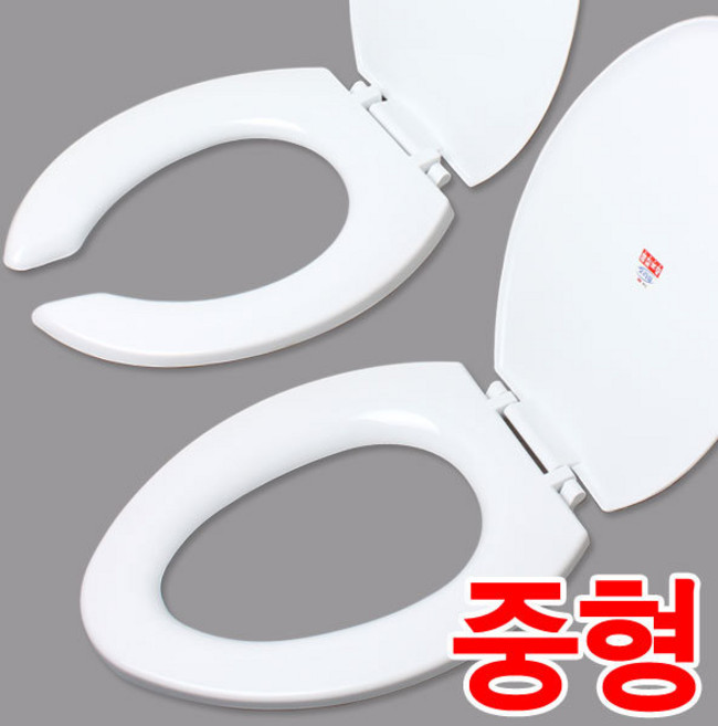 오리표 양변기시트 중형 (O형 U형 플라스틱 변기커버 변기뚜껑 하드변기커버), O형(막힘), 1개