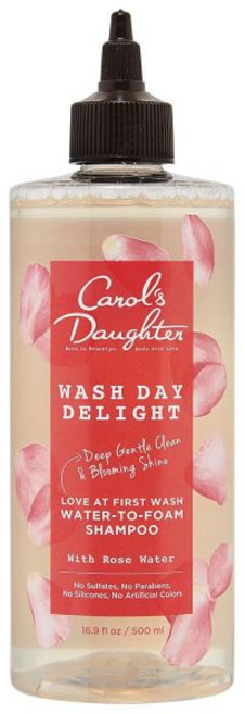 L'Oreal Paris 캐롤스 도터 워시 데이 딜라이트 워터 투 폼 설페이트 프리 비건 샴푸 로즈 워터와 미셀라 기술 함유 파라벤과 실리콘 무첨가 곱슬곱슬한 곱슬머리용 16., L'Oreal Paris 캐롤스 도터 워시 데이 딜라이, 1개, 500ml
